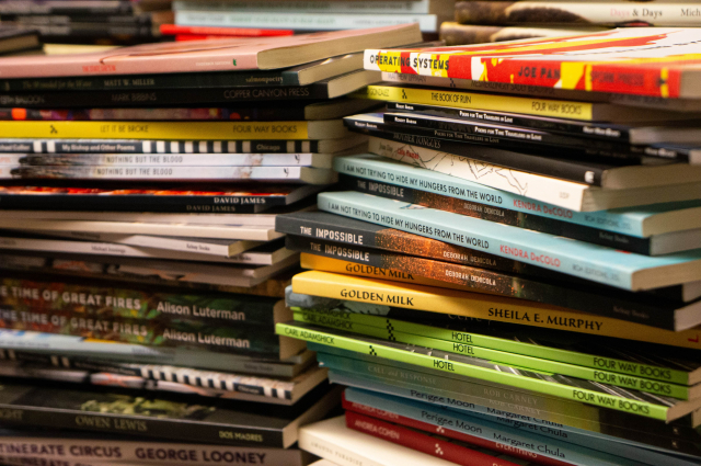 Stack of books and journals